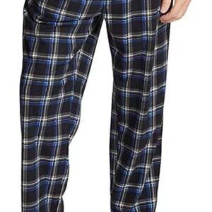 Nautica Men's Blue Plaid Lightweight Cozy Fleece Pajama Pants Large